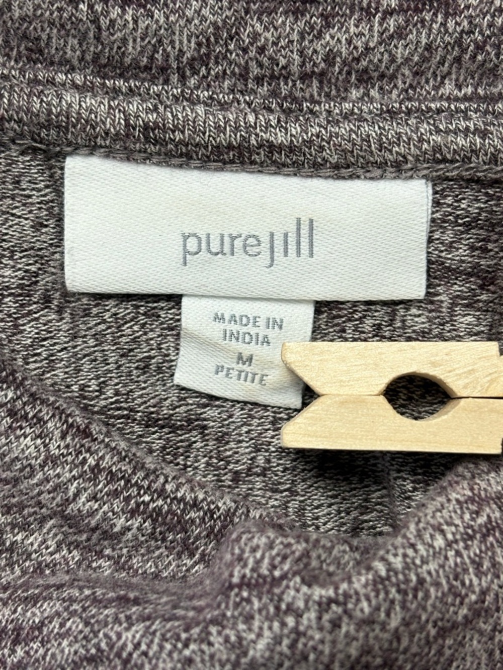 J Jill Pure Jill Soft-Touch Cowl Neck Tunic Dress • Heathered Plum • M Petite - Picture 6 of 8